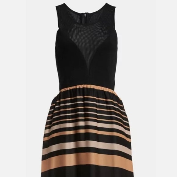 Like Mynded Dress size M Colourful Summer Mesh Maxi Boho Asymmetric Hem striped - Picture 2 of 13